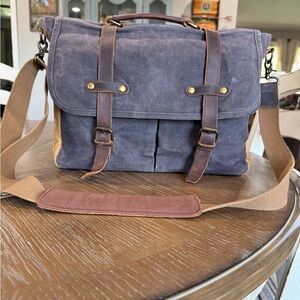 Stylish Gray and Brown Men's Messenger Bag
